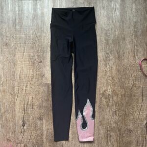 HEROINE SPORT Flame Leggings Black/Rose Gold/Platinum Small